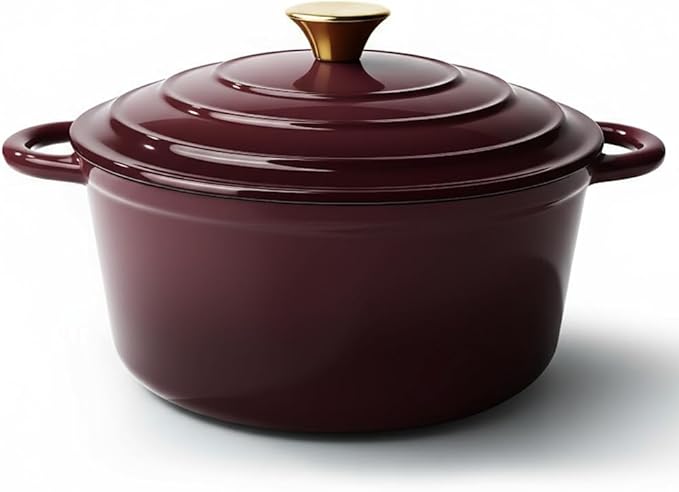 4.5 Quart Dutch Oven Pot with Lid, Non Stick Enameled Cast Iron Dutch Oven by Fijinhom