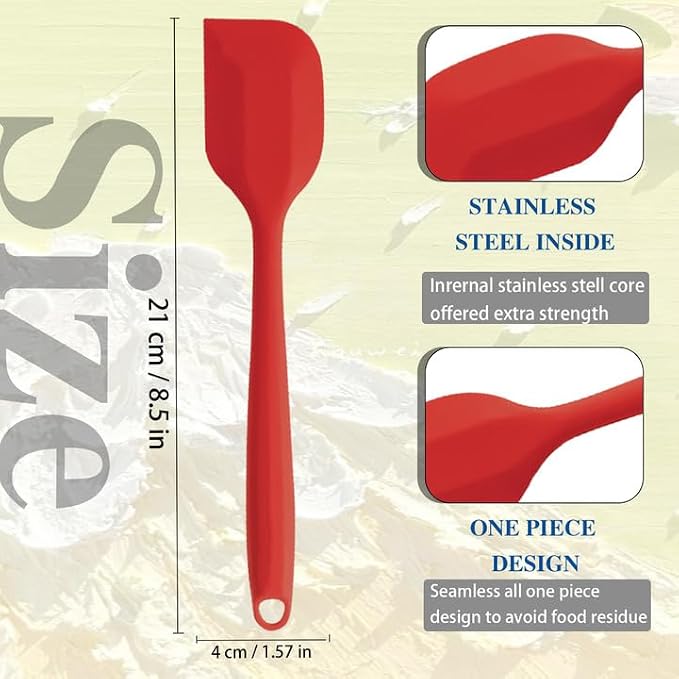 8 Pieces Silicone Spatulas, 8.3 inch Small Spatulas Non-stick Heat-Resistant - Image 3