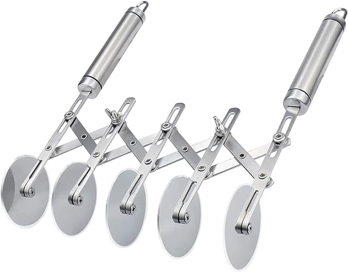 Juome 5 Wheel Pastry Cutter Stainless Pizza Slicer Multi-Round Dough Cutter by Juome