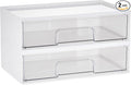 Vtopmart 2 Pack Clear Stackable Storage Drawers, 12.1''W Plastic Organizers Bins by Vtopmart