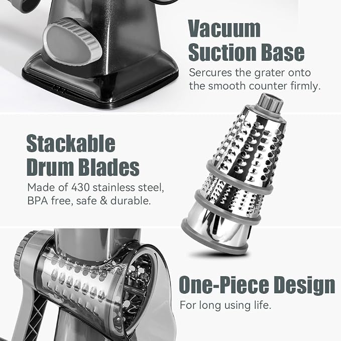 KEOUKE Rotary Cheese Grater Pro 6 in 1 - Image 7