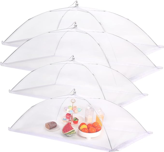 JULBEAR 4 Pcs Extra Large Mesh Food Cover Tent Umbrella Food Screen Covers by JULBEAR