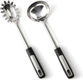 Stainless Steel Ladle and Pasta Server Set, Food-Grade Thickened Metal Soup by JULIPRO