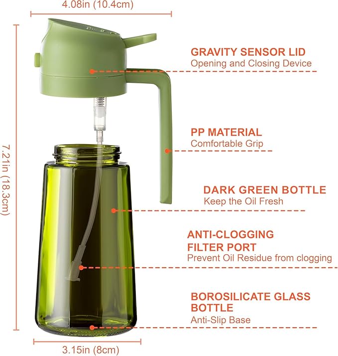 16oz/470ml Glass Olive Oil Sprayer - Image 2