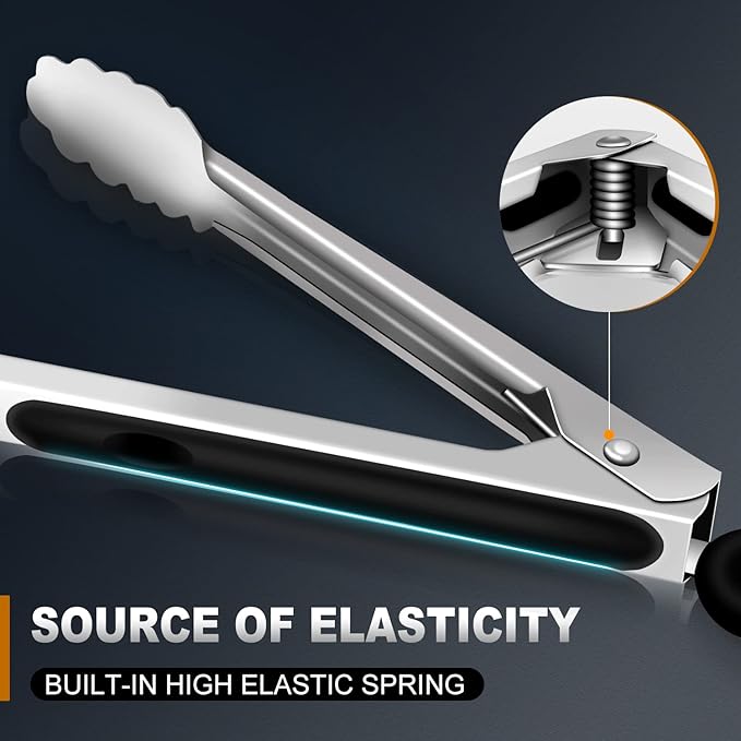 Eddeas Grill Tongs, 17 Inch Extra Long BBQ Tongs, Heat Resistant 600 Degrees - Image 4