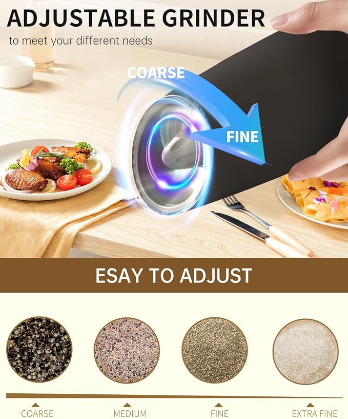 CIRCLE JOY Gravity Electric Pepper Grinder Rechargeable Salt Grinder Pepper - Image 5