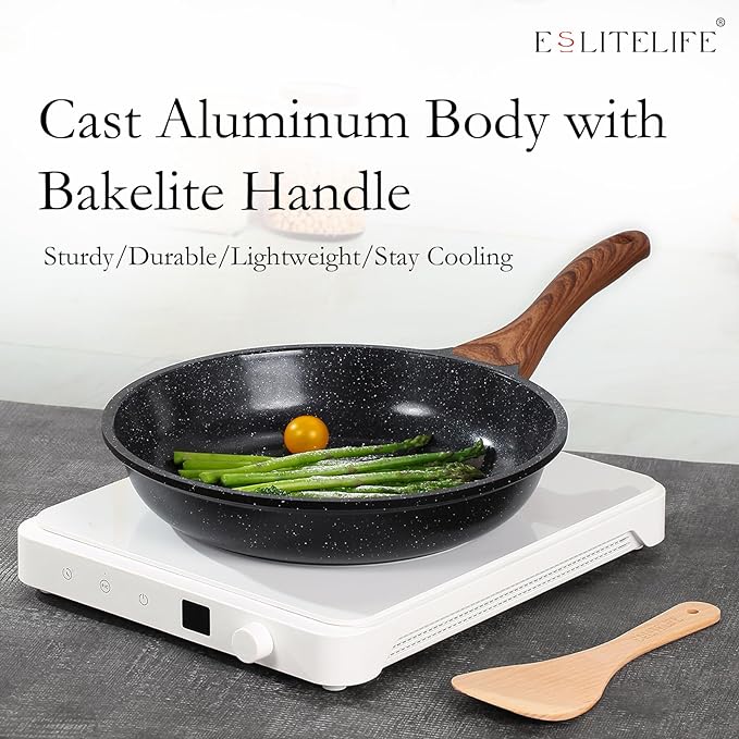 ESLITE LIFE Nonstick Ceramic Frying Pans Skillets Set - Image 5