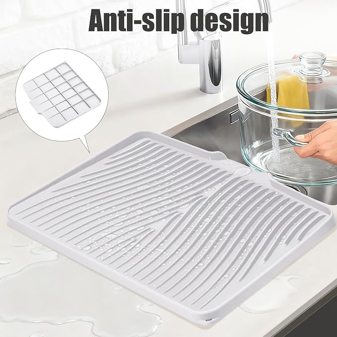 TIKNIK Silicone Dish Drying Mat, Stone Drying Mat - Image 3