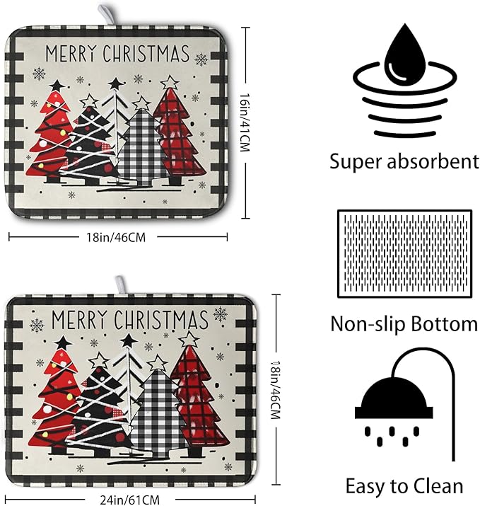 Merry Christmas Dish Drying Mats - Image 2