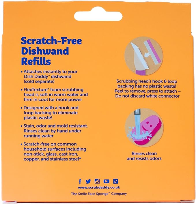 Scrub Daddy Dish Wand Scrubbing Brush Replacement Heads, Soap Dispensing Brushes - Image 3