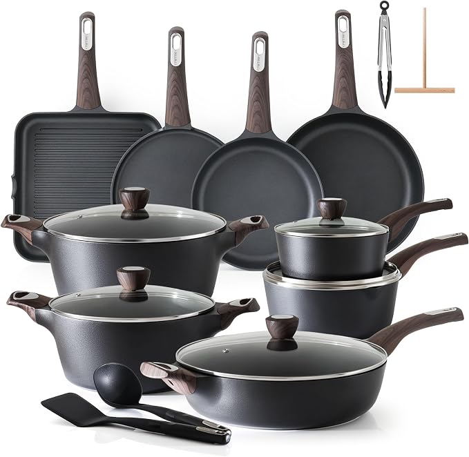 SENSARTE Pots and Pans Set Non stick, Non toxic Healthy Induction Cookware Sets by SENSARTE