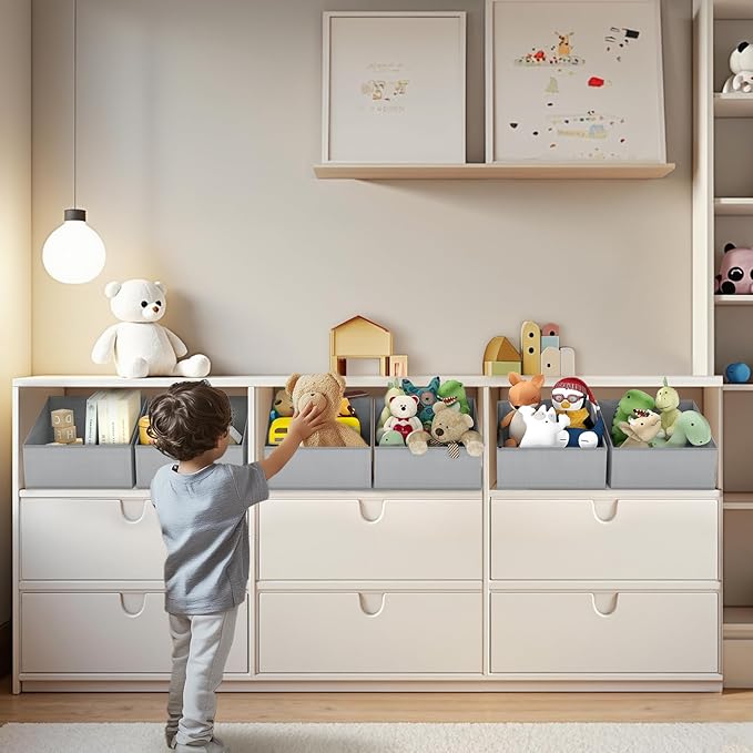 DIMJ Storage Bins for Closet, Trapezoid Storage Bins - Image 3