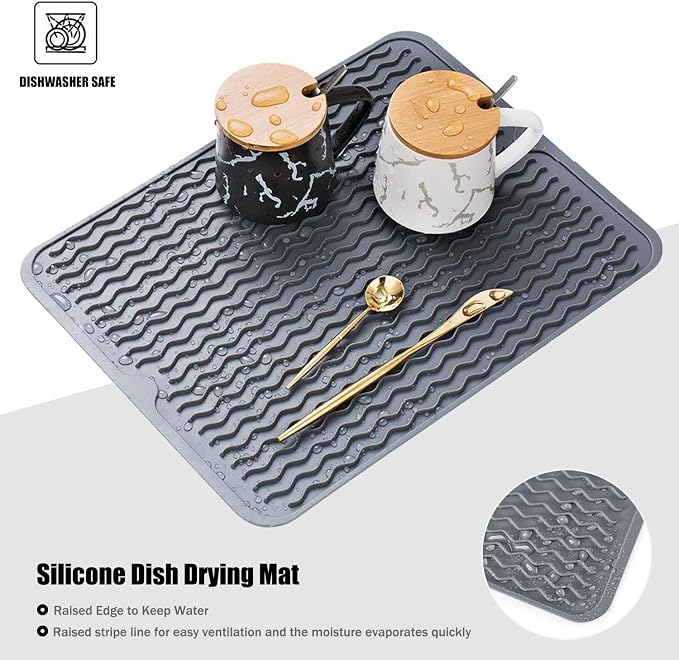 Large 14" x 11" Silicone Dish Drying Mat - Image 5