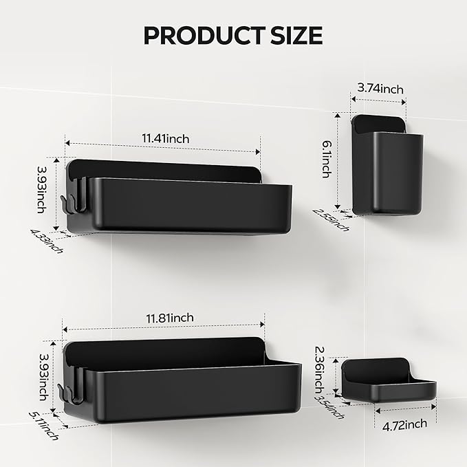 Nieifi Adhesive Wall Shelf, Shower Shelves, Shower Organizer - Image 2
