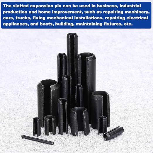 MECCANIXITY 60Pcs Slotted Split Roll Pins 7/50 Inch Dia. 1-1/5 Inch Length 65Mn - Image 5