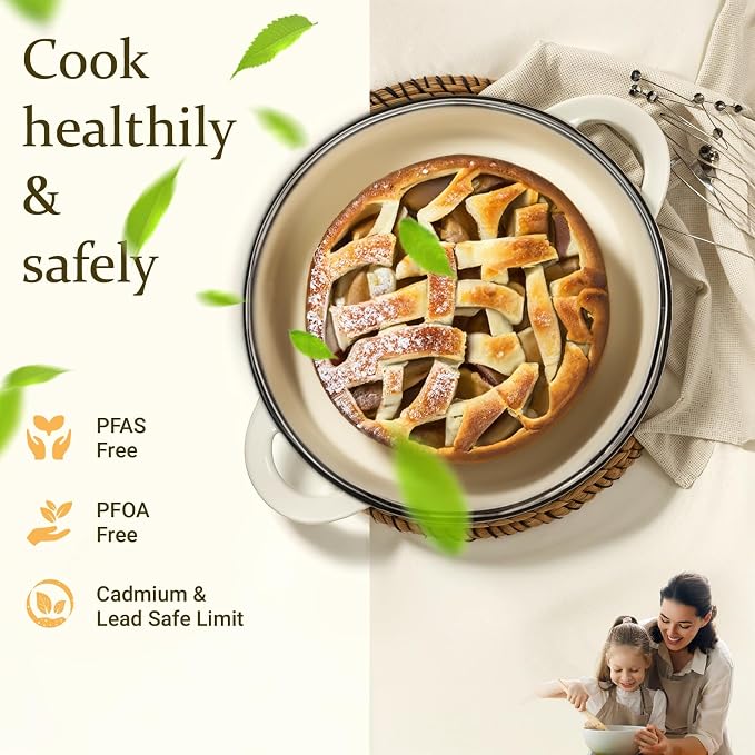 Overmont Enameled Cast Iron Dutch Oven - 7QT Pot - Heavy-Duty Cookware - Image 2