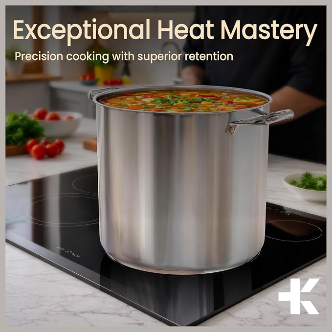 Stainless Steel Stockpot with Tempered Glass Lid 14 Quart, Durable 18/0 - Image 9