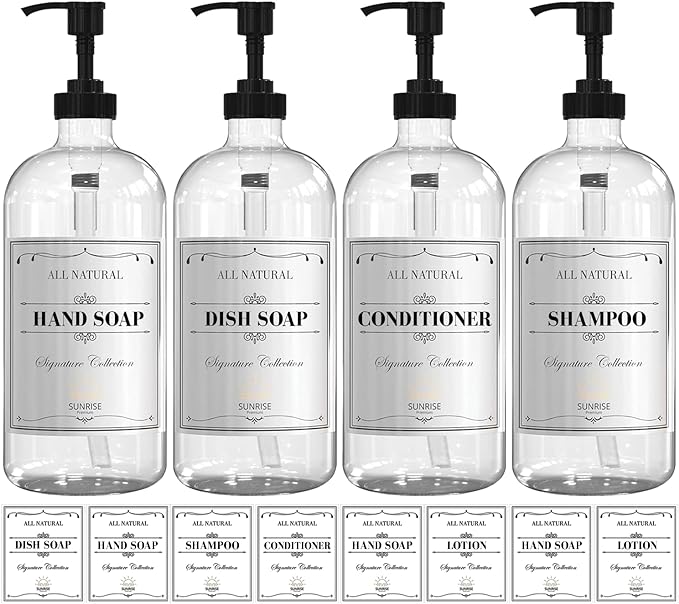 Sunrise Premium 16 OZ Clear Glass Soap Dispenser by SunrisePremium