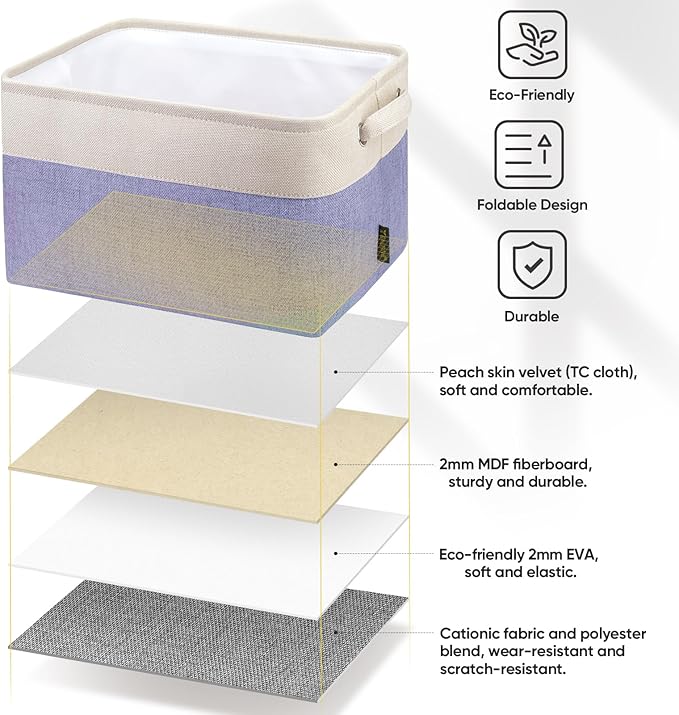 BALEINE 4 Pack Fabric Closet Storage Bins - Image 6