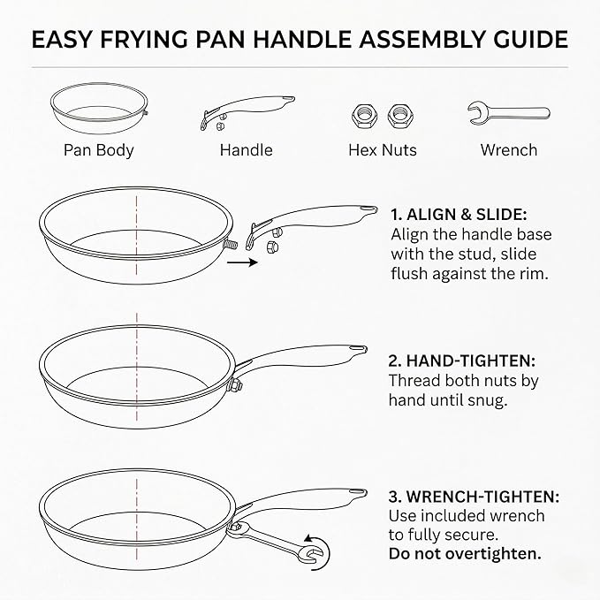 8 Inch Tri-Ply Stainless Steel Hybrid Frying Pan, Ceramic Nonstick Skillet - Image 8