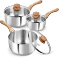 KOCH SYSTEME CS Stainless Steel Saucepan 6PCS, Stainless Steel Pot 1.5QT & 2QT by KOCHSYSTEMECS