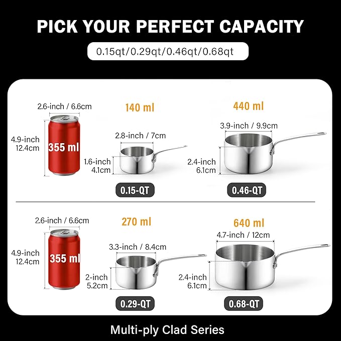 Cooks Standard Stainless Steel Butter Warmer 0.46 QT, 440ml Mini Butter - Image 2