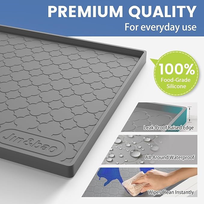 Jin&Bao Waterproof Under Sink Mat 40" x 19", Thick Silicone Mat Cabinet - Image 2