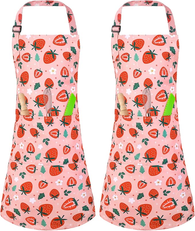 2 Pack Kids Apron, Cute Cooking Aprons, Waterproof Art Apron - Image 8
