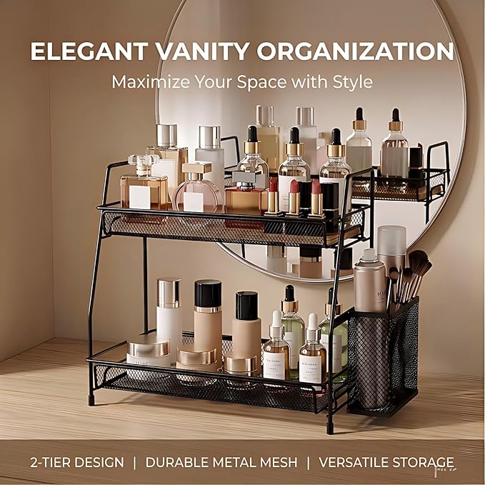 LEMIKKLE 2-Tier Bathroom Countertop Organizer, Makeup Countertop Organizers - Image 4