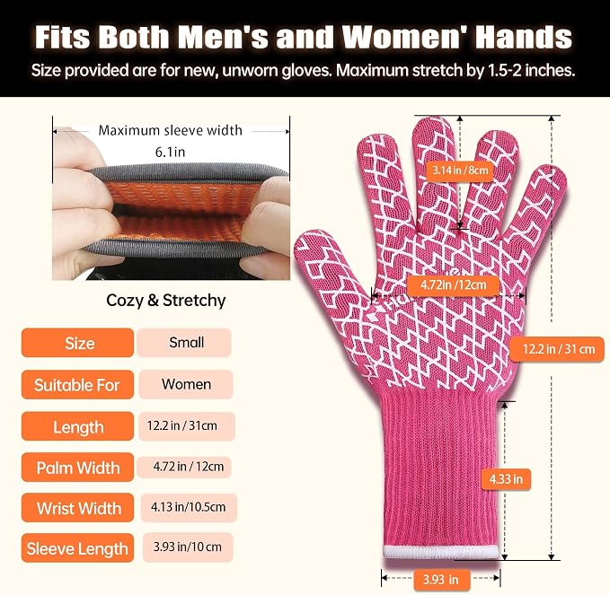 HandLove Aramid Heat Resistant BBQ Gloves – Grilling & Oven Gloves - Image 4