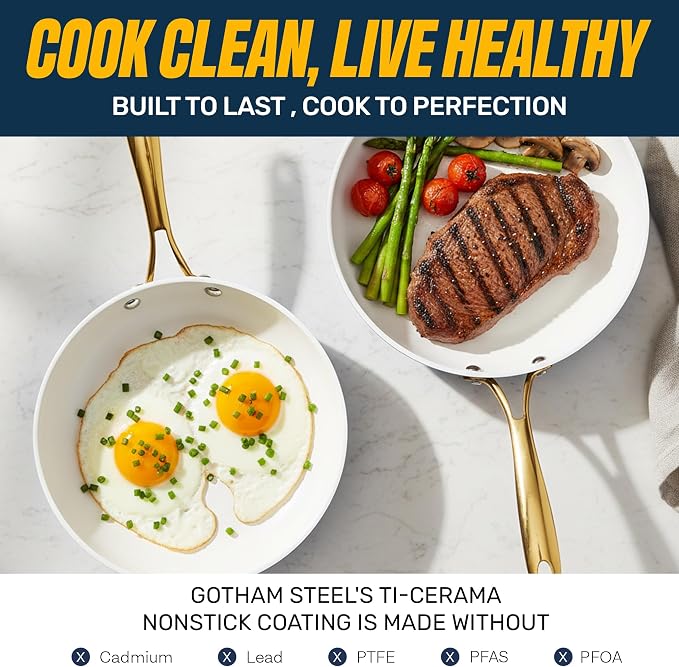 GOTHAM STEEL 11 Inch Non Stick Frying Pans Nonstick Skillet, Ceramic Pan - Image 3