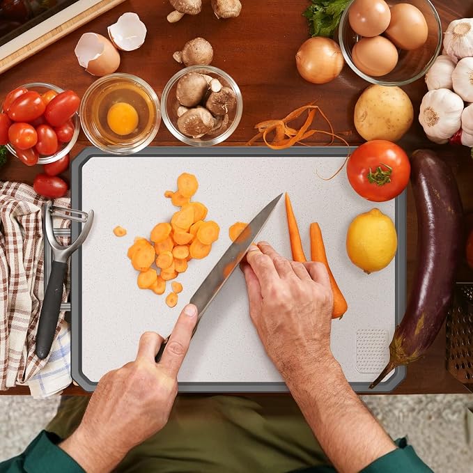 Titanium Cutting Boards for Kitchen, Large 16x11 Inch Pure Titanium and Wheat - Image 6