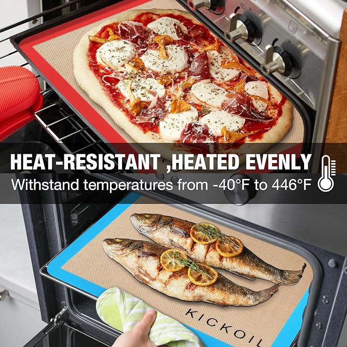 Small Silicone Baking Mats Quarter Sheet Non Stick Reusable Silicone Oven Liners - Image 4