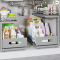 Under Sink Organizer Upgrade To Professional Rails, 2-Tier Dual Pull Out by UnderSinkOrganizer