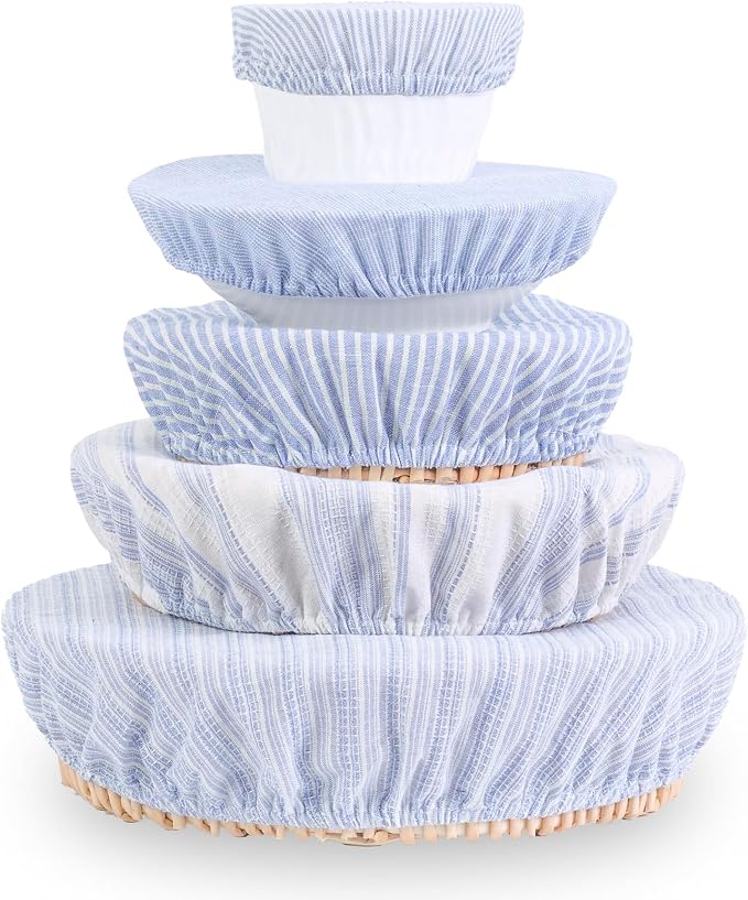 Reusable Bowl Covers, 5 Size Stretch Cloth Bowl Covers by Unknown