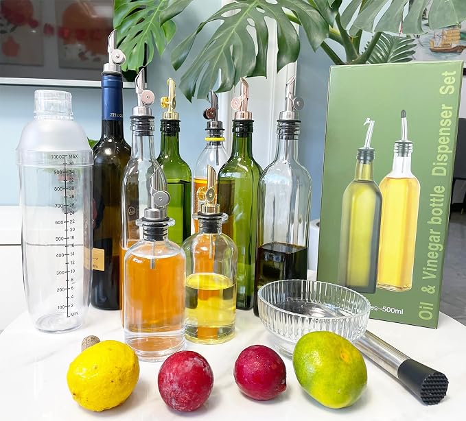Pafusen 12 Pack Weighted Liquor Pour Spout, Auto Flip Olive Oil Dispenser Spout - Image 3