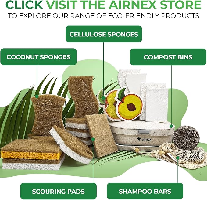 AIRNEX Biodegradable Natural Kitchen Sponges Pack of 6 - Image 6