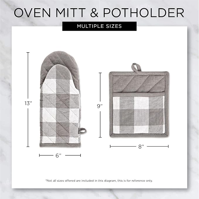 DII Buffalo Check Kitchen Collection, Classic Farmhouse Kitchen Set, Oven Mitt - Image 8