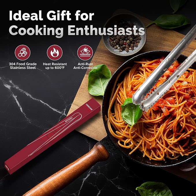 Precision Serrated Non-Slip Tips Cooking Tongs 3 Set, 18/8 Stainless Steel - Image 9