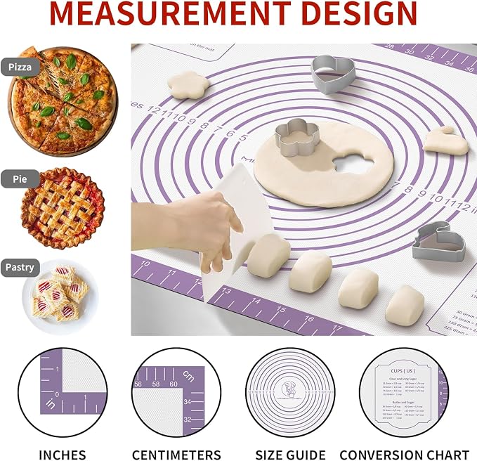 Non-stick Silicone Pastry Mat, Extra Large Silicone Baking Mat - Image 4
