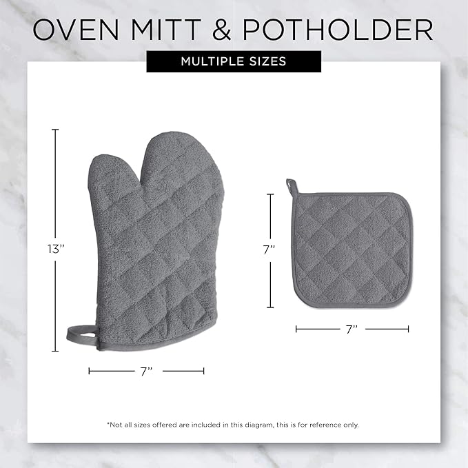 DII Basic Terry Collection 100% Cotton Quilted, Oven Mitt, 2 Piece - Image 7