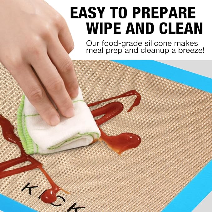 Small Silicone Baking Mats Quarter Sheet Non Stick Reusable Silicone Oven Liners - Image 3