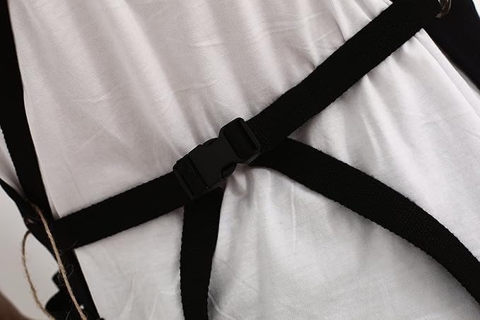 Heavy Duty Canvas Work Apron, Tool Pockets, Back Straps Adjustable（black） - Image 7